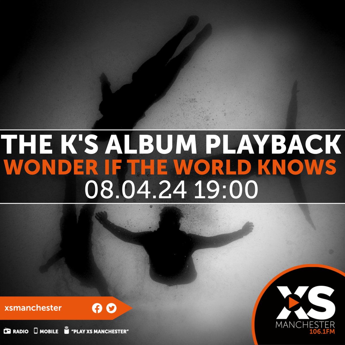 Get this booked in! @JamieTheKs will be talking @Mr_Jimbob through the brand new album from @TheKsUK on the Monday after the new LP drops. All the songs. All the stories. 📻 106.1 FM 💻 xsmanchester.co.uk 📱 XS App