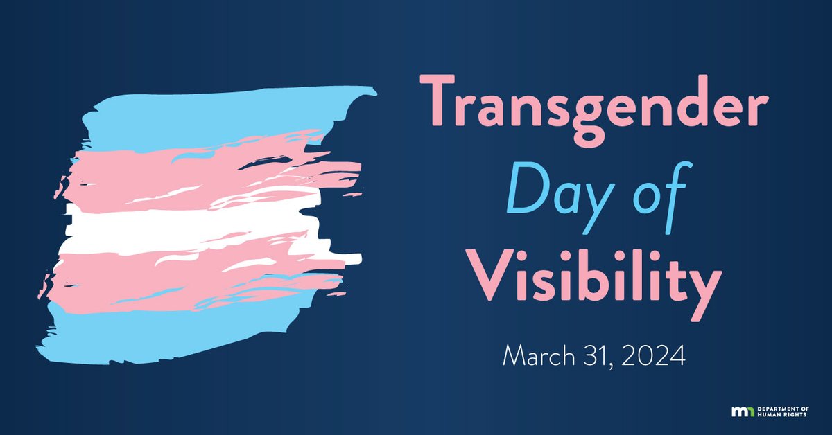 🏳️‍⚧️ It’s #TransDayofVisibility! Today and every day, we celebrate the resilient and vibrant transgender and non-binary communities! Together, let’s continue building a state where trans and non-binary Minnesotans can live with dignity, free from discrimination. #TDOV #TDOV2024