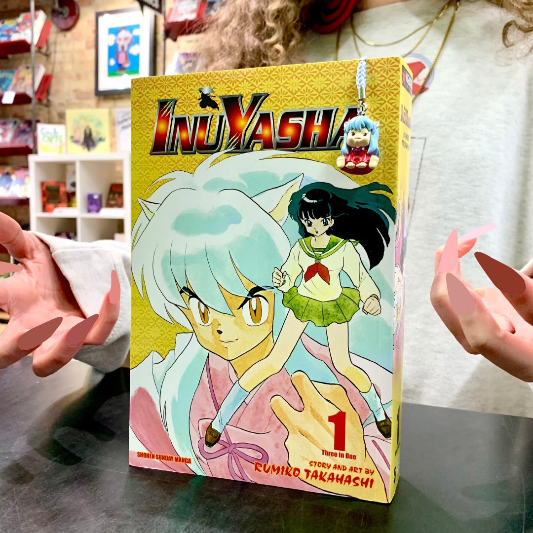 GR assistant MANGA-er and local demon, Paloma, is here to remind you that you can read one of the greatest manga stories of all time in big boy mega form with the Inuyasha VIZBIG Editions by @VIZMedia🐾 Find Inuyasha and others on the manga shelf at Vault of Midnight! #manga