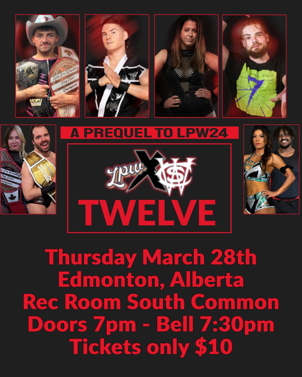 📢TOMORROW NIGHT!📢 🚨LPWxCWS #12 - A Prequel to LPW24🚨 LADDER MATCH! CROWE VS MARZ! SPEEDBALL VS MATTHEWS! CLANDESTINE SOCIETY VS TY & GIGI! +MORE! TICKETS IN ADVANCE HERE OR AT THE DOOR! ONLY $10! 🎟️ tixr.com/groups/lovewre… 🎟️ BE THERE! JOIN THE SOCIETY! #wrestling #yeg