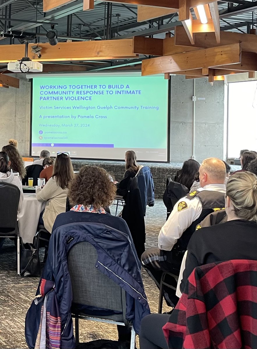 Thank you @VS_Wellington for the invitation to join today’s seminar: Working together to build a community response to intimate partner violence. I learned so much from @gwwic @GuelphPolice @fcsgw and all other agencies and participants, and especially from @pamelacross541 Cross.