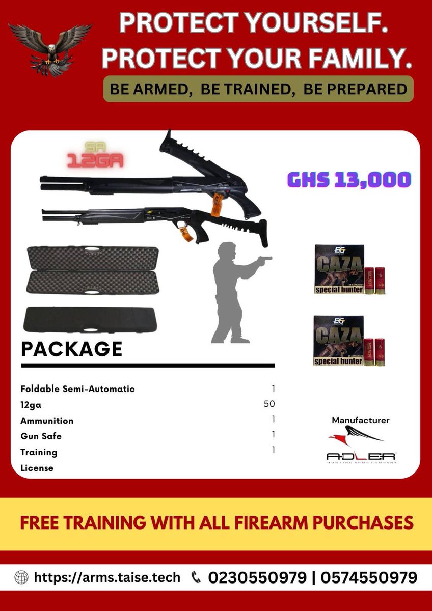 TacticalInSec's tweet image. 🔫 Elevate your security with our exclusive Firearm Package:
1 Premium Weapon
50 Cartridges
1 Sturdy Safe
1 Training Session
1 LicenseStay protected. 

Contact us now! 

#TacticalSecurity #FirearmPackage 🛡️