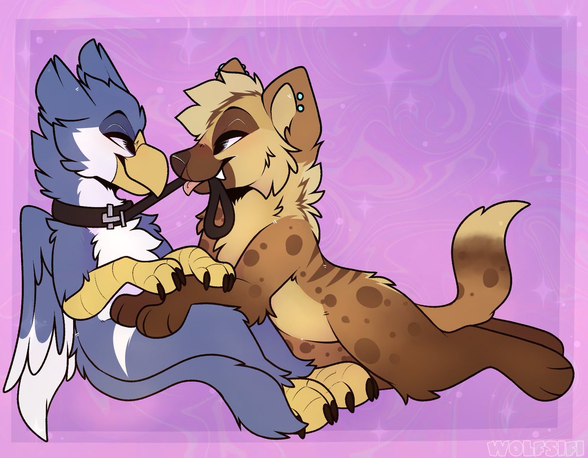 He’s got me by the leash! Amazing art by @Wolfsifi2 for me and @remiderg ❤️