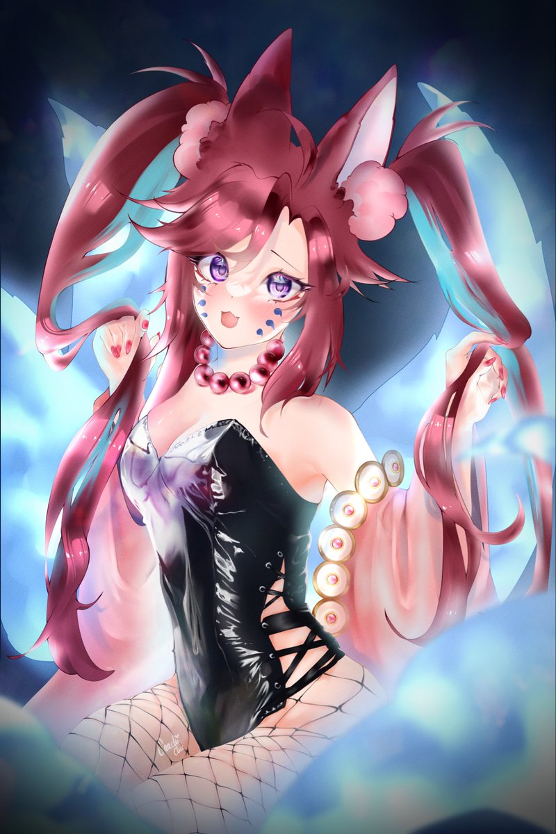 SaachiChu's tweet photo. The cutest demon fox tried another black bodysuit for a change ✨
#kairisflame #VTuberUprisings #vartist https://t.co/lmgN3CdC05