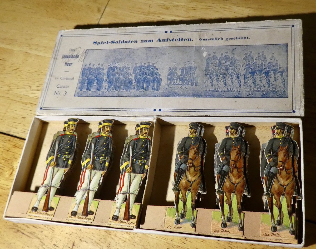 PabloGr13346576's tweet image. soldatini.eu/2024/03/japane…
Japanese Army paper soldiers WW1 🇯🇵

Japanese Army embossed cardboard soldiers was produced by Fridrich des Grossen - Luxus Papierfabrik (Berlin, Germany) before 1919. 
#eusoldatini, #JapaneseArmy, #Papersoldiers, #RussoJapaneseWar, #WorldWar1, #WW1