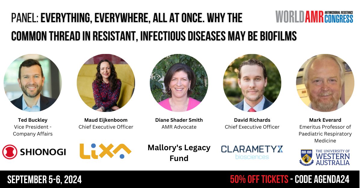 Browse our 2024 agenda to discover incredible sessions like, 'Everything, Everywhere, All at Once. Why the Common Thread in Resistant, Infectious Diseases May be Biofilms'. ⬇️ See agenda: tinyurl.com/3whr5cmd Register and save 50% with code AGENDA24: tinyurl.com/ykx7cepr