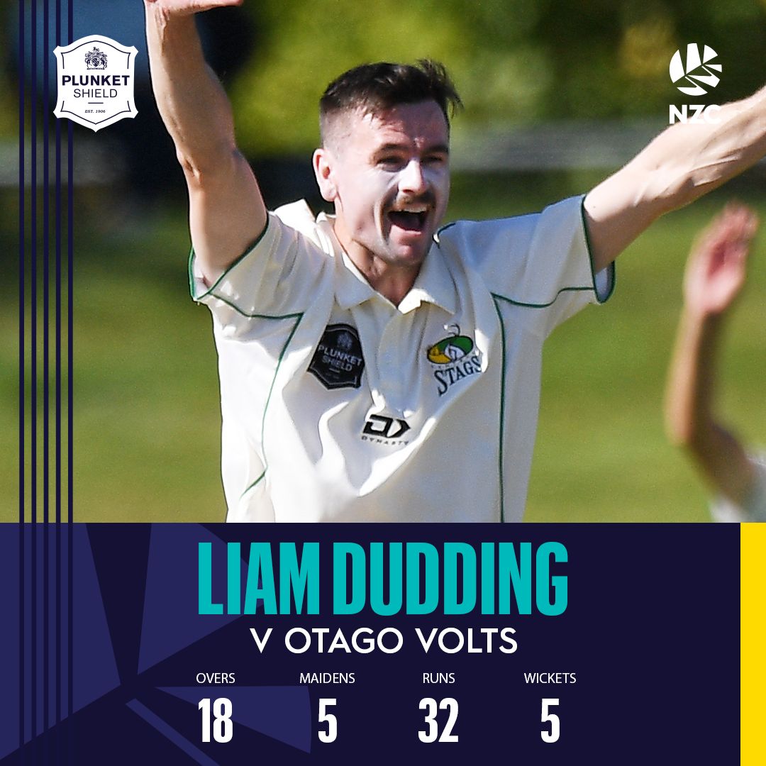 Liam Dudding with his best first-class figures to help the Stags finish the season with a win and send retiring skipper Greg Hay off in style. Scorecard + HIGHLIGHTS | on.nzc.nz/3Vrwk2f #PlunketShield