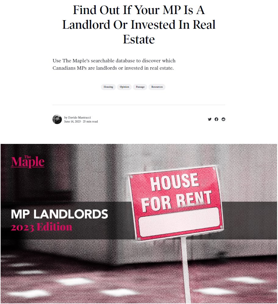 Wonder why the @liberal_party failed to address the ACTUAL #HousingCrisis affecting #tenants?

Find Out If Your MP Is A Landlord Or Invested In Real Estate: readthemaple.com/mp-landlords/

#cdnpoli #RentersBill #CreditScore
