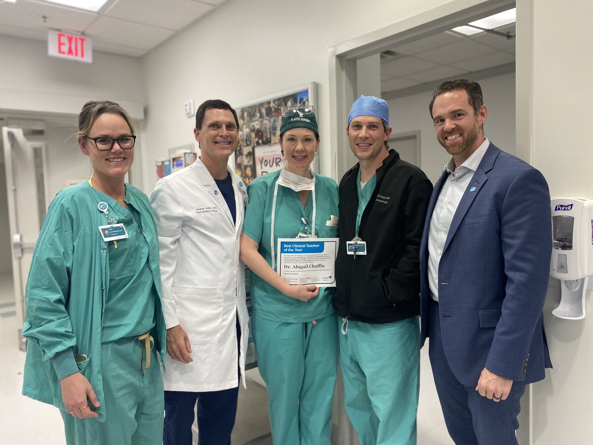 We are just taking a second to share the photos of Dr. Abigail Chaffin being surprised by the Lakeview Hospital administration team when she was awarded Best Clinical Teacher of the Academic Year 2023-2024! Congratulations again, Dr. Chaffin! #plasticsurgery #tulanesurgery