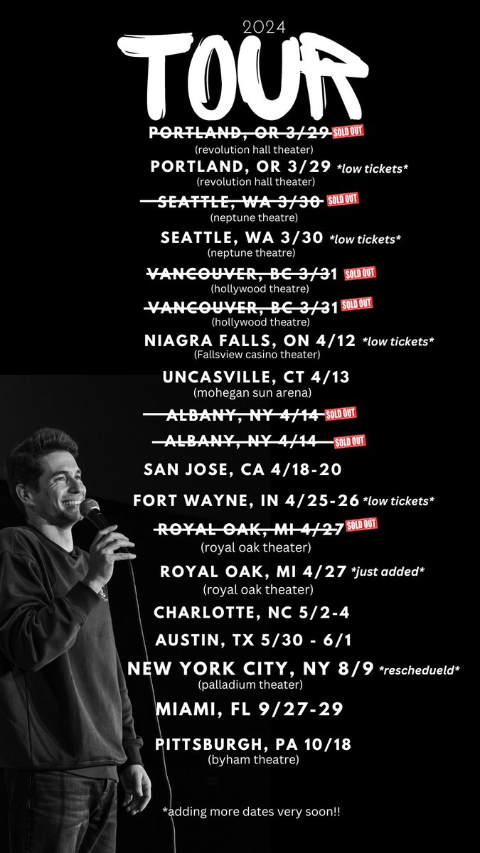 ADDED SHOWS in Portland, Seattle, and Royal Oak‼️ get tickets: blaucomedy.com