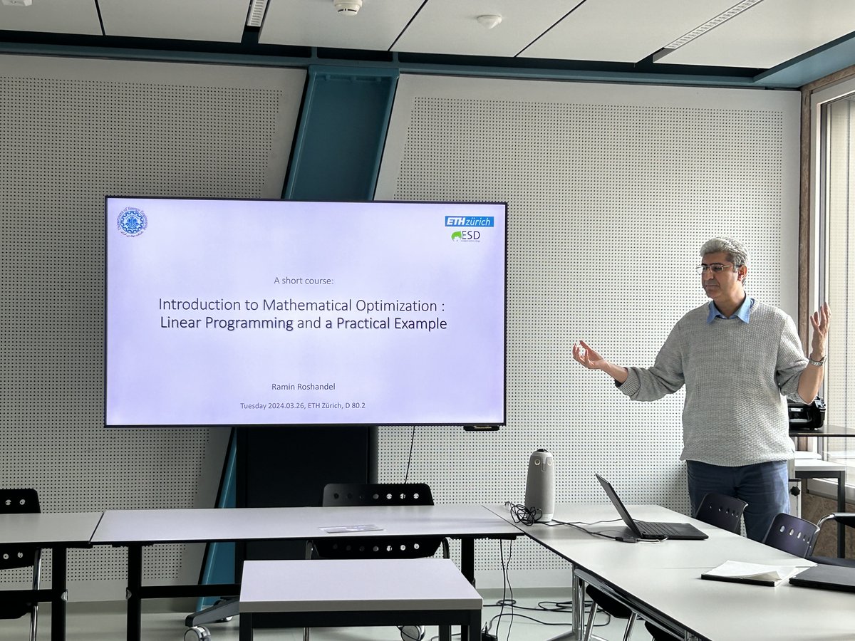 ETHZ_ESD's tweet image. 👏Many thanks to Prof. Ramin Roshandel (sharif.ir/~roshandel/) from Sharif University of Technology for his seminar at ESD!
He introduced #LinearProgramming and shared a case study on optimizing the economic and environmental cost of building #Greenhouses in Switzerland &Iran🌿