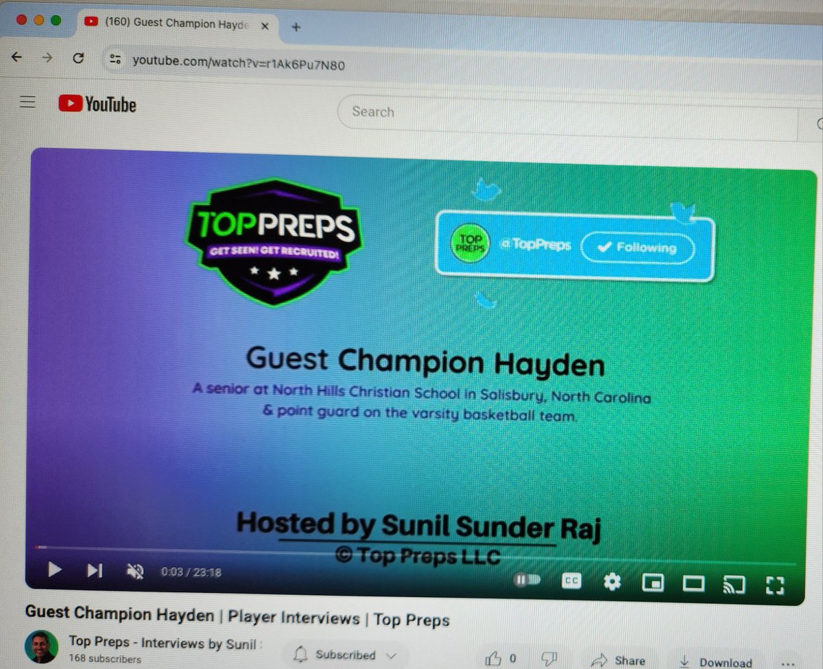Sunil Sunder Raj - Top Preps tweet media