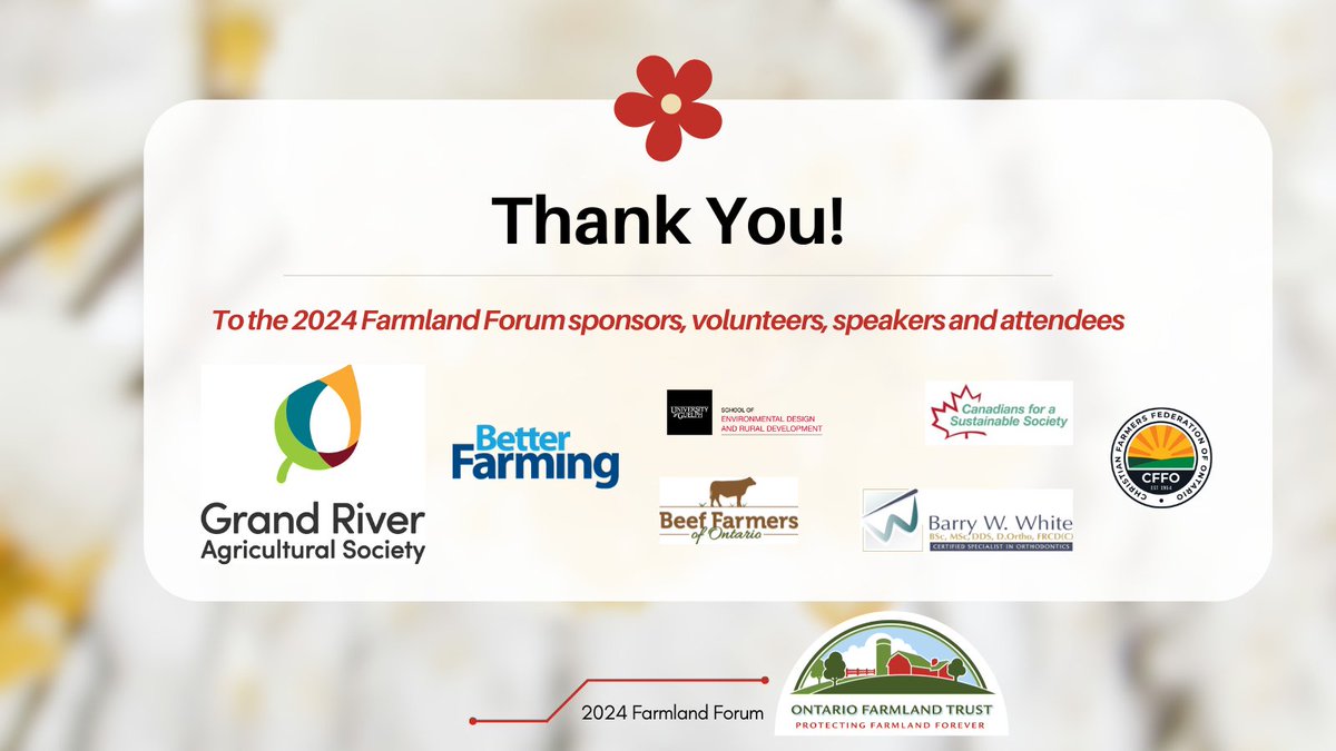 🌾THANK YOU🌾 to all the attendees, speakers, and sponsors of the 2024 Farmland Forum. This year’s forum was a huge success, with a stunning turn-out of passionate farmland advocates! #ontag #cdnag #farmlandforever #2024FarmlandForum