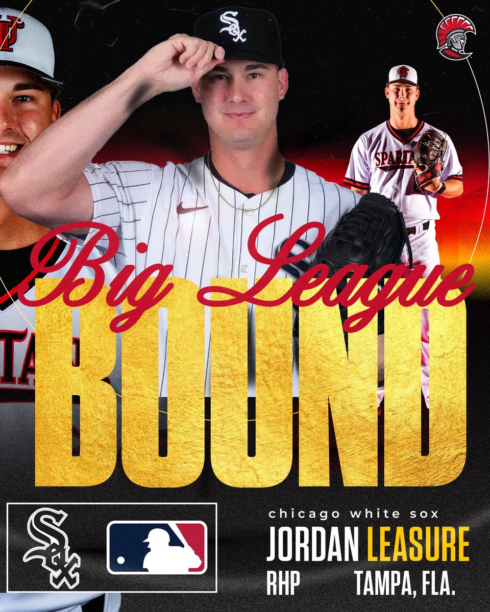 UTampaBaseball's tweet photo. Congrats to #TampaBaseball⚾️ and @UofTampa alum Jordan Leasure for making the opening day roster for the @whitesox. Leasure becomes the 9th player in UT history to advance to the majors.

#StandAsOne🛡️ https://t.co/SwVnwFWCd1