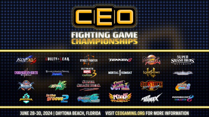 #CEO2024 is only 90 days out! Don't forget to register for your favorite fighting game and get your chance to claim the CEO 2024 Championship Belt!  📋Register right now 👉 start.gg/ceo