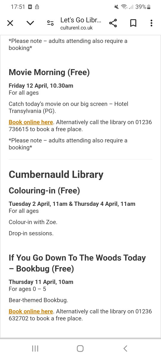 Really excited 2 be working together with our local library 2 offer free drop in sessions next week 4 the Easter Break 🙂 culturenl.co.uk/festivals/lets… Let's Go Libraries Colour-In With Zoe🖍 @LibrariesNL 🙂 #Free #DropIn #AllAges #LetsGoLibraries #Community #CumbernauldLibrary