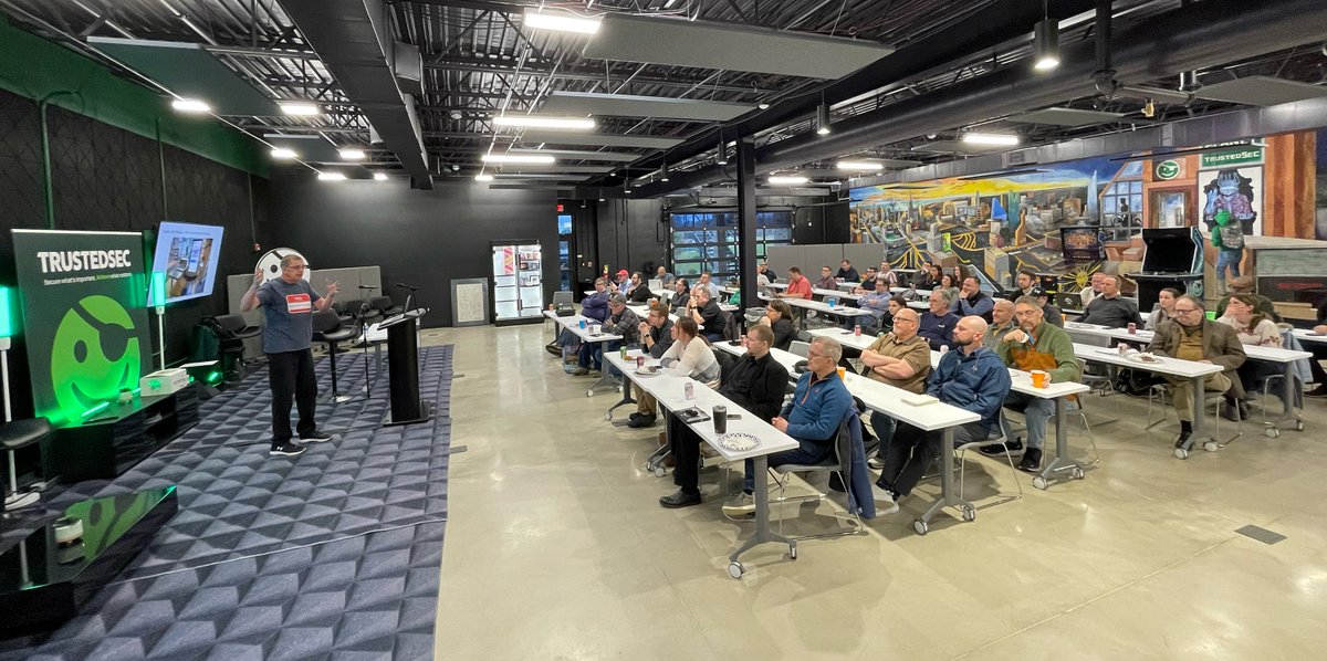 TrustedSec's tweet image. Thanks to everyone who joined us for the @ISC2 Cleveland Chapter meeting last night! Great presentation and great conversation. See you next month! #ISC2 #threatmodeling