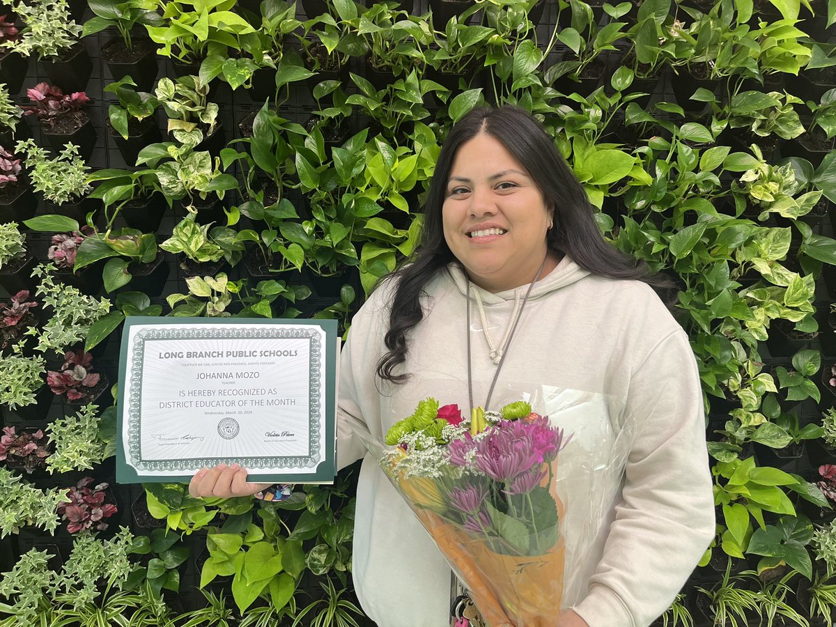 An extra big should out to <a href="/Miss_Mozo_/">Johanna Mozo</a> on being selected as the LBPS March District Employee of the Month! We are so lucky to have you as part of the GLC team 🤩🥳 <a href="/LBpublicschools/">Long Branch Public Schools</a>