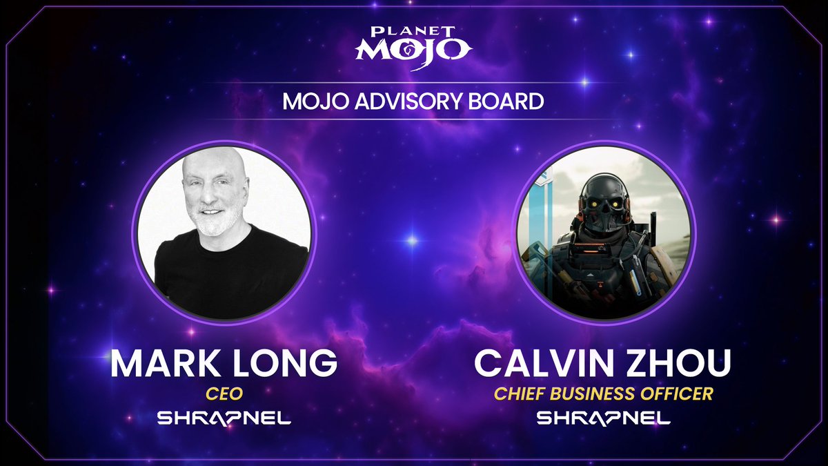 Planet Mojo and @playSHRAPNEL have stuck together ever since day one and through the long bear market. Today we’re proud to reveal two industry titans as a part of our Advisor Team: @marklengthy CEO and @TheCalvinCycle Co-Founder of @playSHRAPNEL 💜 Brace yourselves for the…