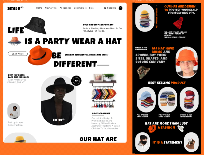 Hey guys, here is my e-commerce design for a hat store. Tools: Figma, Google, AI. Inspiration: Dribble #ecommerce #figma #uiux #uidesign #uxdesign #webdesigner #GraphicDesigner #productdesign