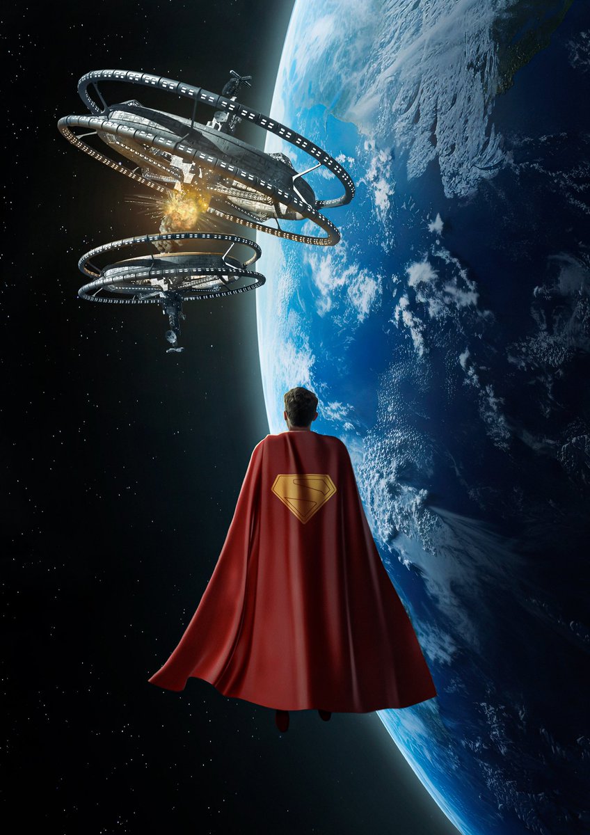 AdrienLeTerrien's tweet photo. My version of @JamesGunn Superman poster 🌎 #superman #photoshop #digitalart #dccomics https://t.co/4CUBazHzjm