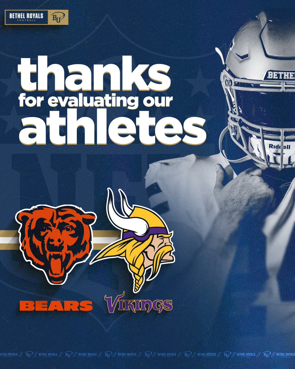 We are grateful to the Vikings and Bears organizations for visiting campus and evaluating our players! #BethelBuilt