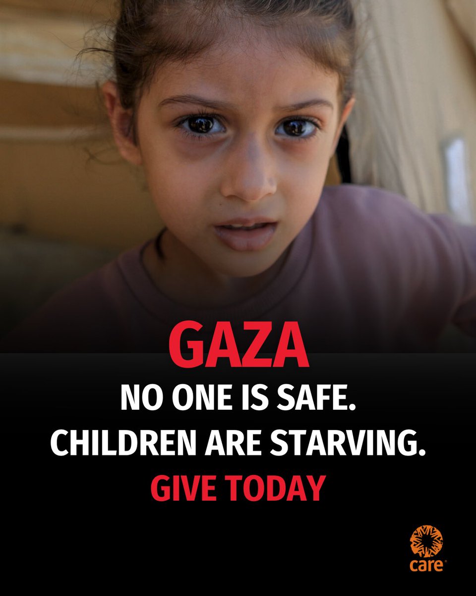 We’ve seen what is happening in #Gaza. I’m donating to @CARE bc 1 out of 100 people has died. CARE is providing emergency aid including food, water, shelter & medical supplies. Pls join me & donate. Save innocent families surviving war and starvation 👉 care.org/gazaresponse
