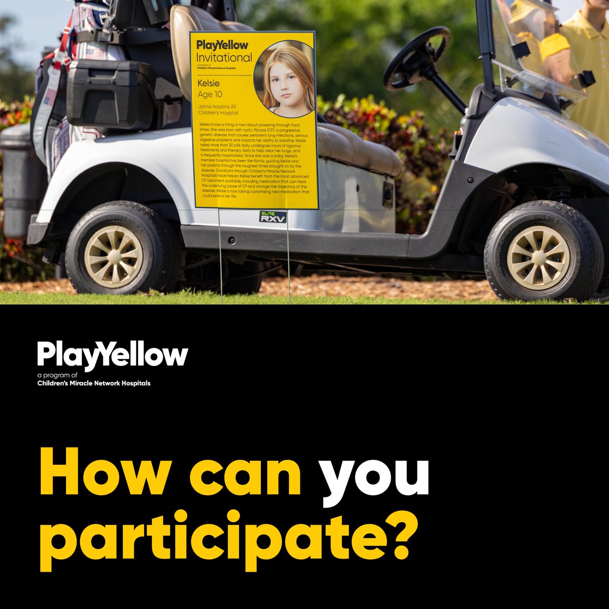 Through #PlayYellow, you can make a difference through golf! ⛳️ Join the movement to support member hospitals of @CMNHospitals. Whether you're an individual, PGA Professional, golf tournament organizer or manufacturer, you can: (1) Rally your community & (2) raise critical funds!