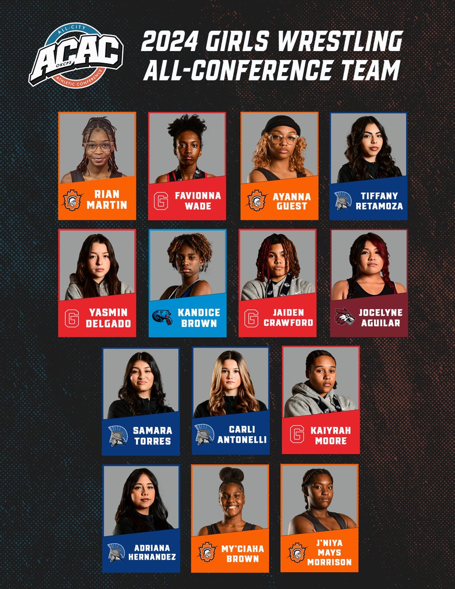 𝗧𝗵𝗲 𝗯𝗲𝘀𝘁 𝗼𝗻 𝘁𝗵𝗲 𝗺𝗮𝘁 🤼 Congratulations to all of our 2024 ACAC Wrestling All-Conference selections and major award winners! @OKCPS