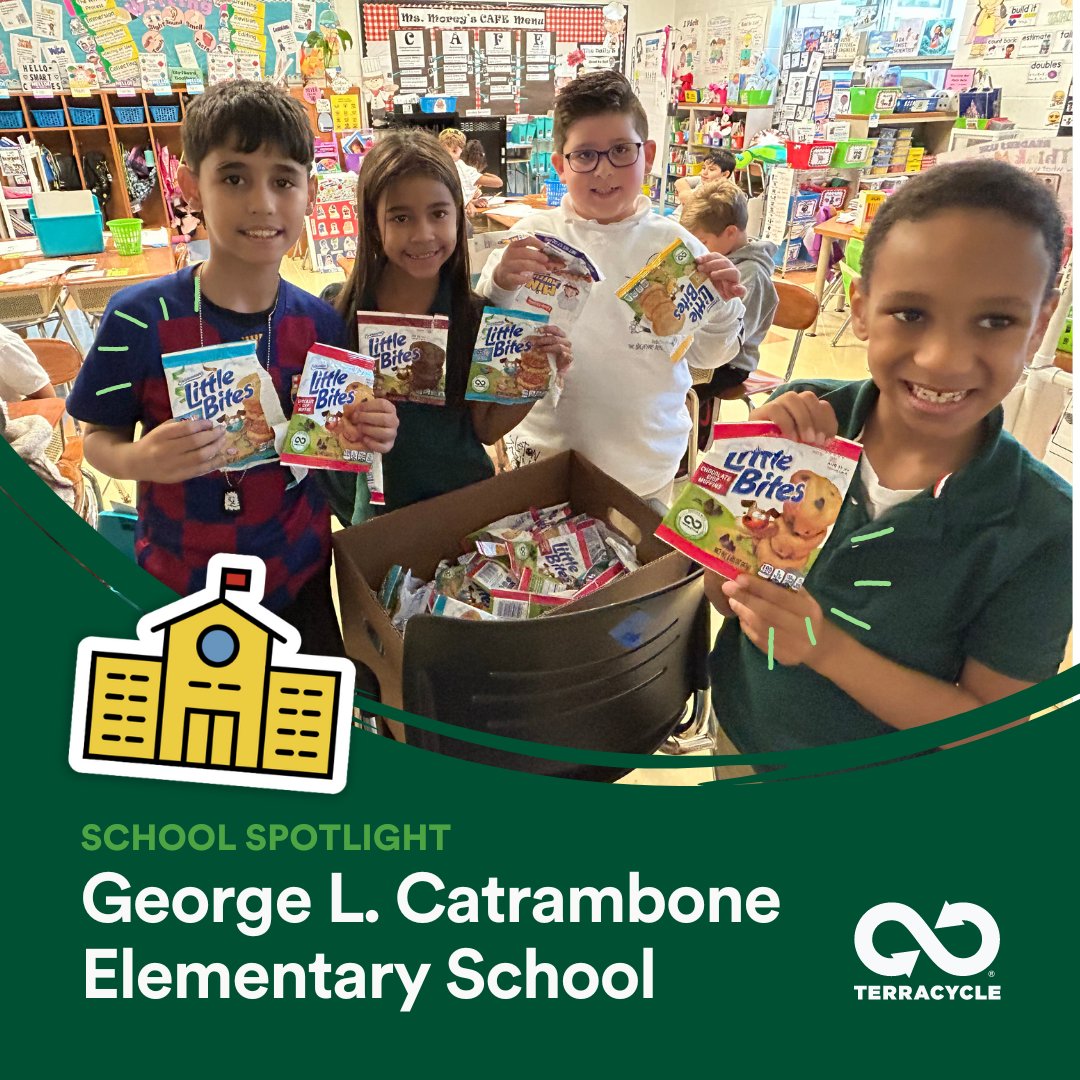 The Student Green Team at George L. Catrambone Elementary is hard at work  to keep snack packaging and more out of landfills by recycling with  TerraCycle. Learn how your school can recycle