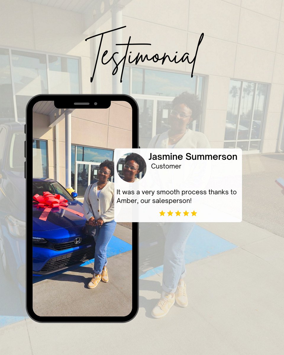cogginhondajax's tweet image. Big thanks to Amber for making the car buying process at #CogginHondaJacksonville a breeze! 🚗💨 #SmoothExperience #GreatService #HappyCustomer