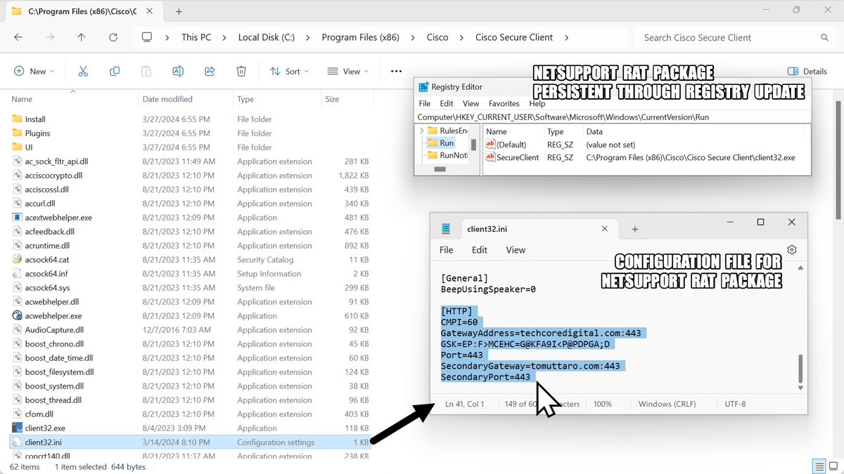 Unit42_Intel's tweet image. 2024-03-27 (Wednesday): With the recent rise in malicious Google ads impersonating legitimate software, today we found one leading to a fake Cisco AnyConnect page pushing #NetSupportRAT. Indicators available at bit.ly/49mdPzG

#Unit42ThreatIntel #RemoteAccessTrojan