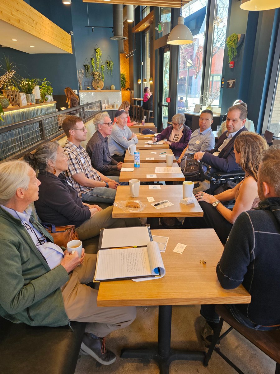 My community coffee brought together the downtown neighbors to the Little Finch Cafe & Bakery on 16th Street Mall. The topics of downtown revitalization, scooters, 5280 Trail, Vision Zero, and progress on the Mall construction were major issues of discussion. #MrDowntown #D10