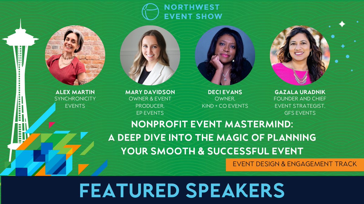 Join our exclusive panel at #NWES2024 for their session: "NonProfit Event Mastermind: A Deep Dive Into the Magic of Planning Your Smooth &amp; Successful Event" featuring Alex Martin, Deci Evans, Gazala Uradnik, and Mary Davidson. #NWESeducation  #EventPros #MeetingPros