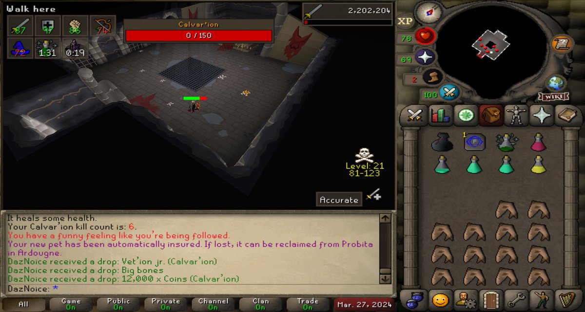 RealBucko_'s tweet photo. Sentenced a longtime viewer to 1,000 Calvar'ion KC to share some of my pain. He got the Pet at 6 KC. I am going through it right now. https://t.co/7Zm5AmTKRL