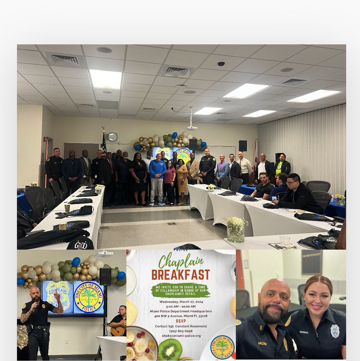 Lieutenant Roberto E. Valdes πΊπΈπ΅π· (@rvaldesmpd) on Twitter photo Grateful to Sergeant/Chaplain Constant Rosemond and others involved spearheading our <a href="/mpdpolice/">MPDγPolice</a> First Annual Chaplain Breakfast. God βοΈ is definitely on the move. #MiamiPDChaplaincy <a href="/StayPrayedUp/">takishabowden</a> Grateful to Sergeant/Chaplain Constant Rosemond and others involved spearheading our <a href="/mpdpolice/">MPDγPolice</a> First Annual Chaplain Breakfast. God βοΈ is definitely on the move. #MiamiPDChaplaincy <a href="/StayPrayedUp/">takishabowden</a>