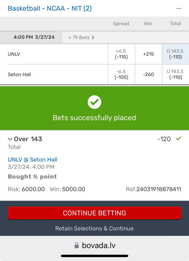 TweetyFades's tweet image. 5* #CBB (4:00PM)  

🏀UNLV/HALL Over 143 (-120)  

Good luck! 
#TweetyFades🐣