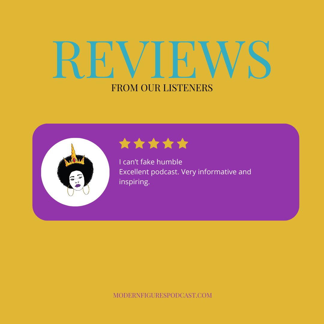 ModFigsPodcast's tweet photo. The reviews are in! Thank you for tuning in and supporting the Modern Figures Podcast. To listen to past episodes, visit https://t.co/Yisyqinq3r.
#blackWomenInTech #WOCInTech #DEI #tech #computerScience #computerEngineering #softwareDeveloper #blackInTech #blackIntheIvory https://t.co/lk56cAB5Se