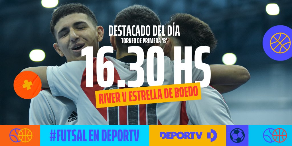 canaldeportv's tweet photo. 📺 HOY EN DEPORTV📝

📺#FUTSALenDEPORTV

⏰ 16.30 hs
👕 River 🆚 Estrella de Boedo

🤳 Por nuestra pantalla y las plataformas de @lasalafutsal 

#NosUneLaCamiseta 👕 https://t.co/MXlMRQqleg