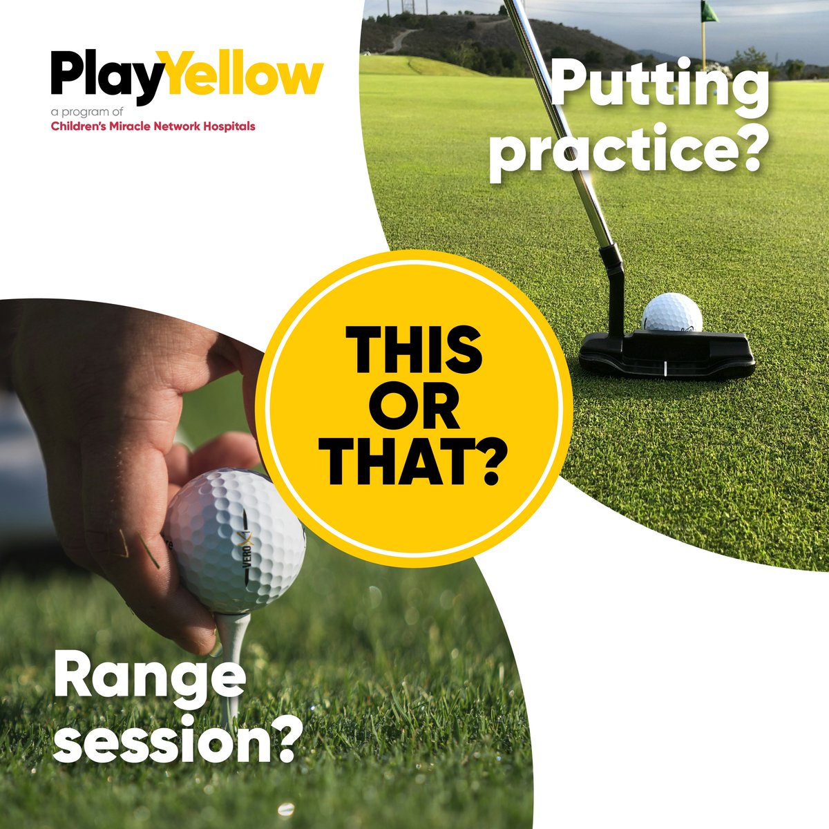 When you hit the practice area, do you spend your time working on your full swing at the range, or do you focus on honing your putting skills? 🎯 #PlayYellow