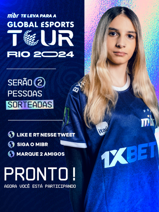 Salveee guys, quem quiser ir pro GET RIO, está ai o sorteio dos ingressos! O CAMP Acontece em abril! 😜 Sigam as regras e boa sorte rs: 1 - Like e RT nesse tweet 2 - Me seguir (@babsfps) e seguir o @MIBR 3 - Marcar 2 amigos!!