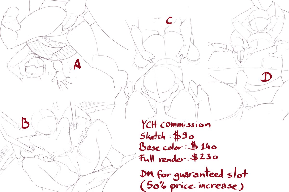 YCH Comms. Theme: Fun at the pool. Comment below if you want a slot with: - A,B,C or D - Sketch, base or full render - Character (Oc or fanart) DM for a guaranteed slot (50% price increase) Will keep this up for a couple days. Good luck everyone!