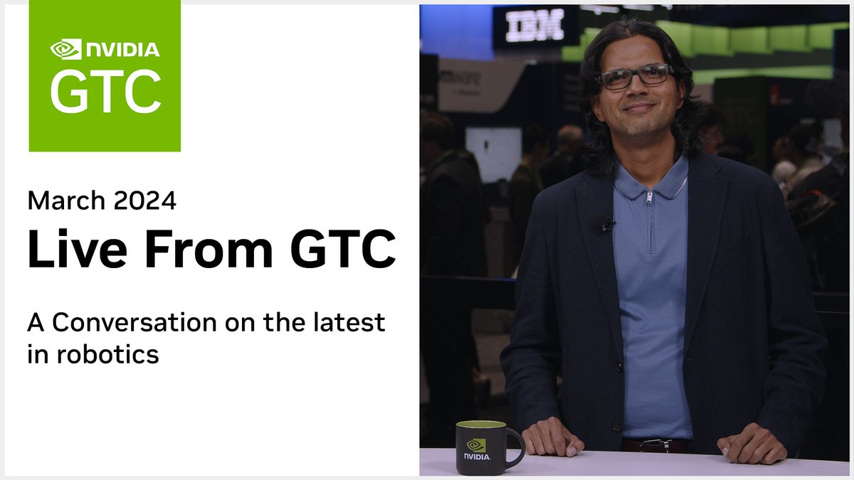 Hear from @nvidia's Deepu Talla on the latest developments in #AI and #robotics, including the announcement of Project GR00T, @nvidiaomniverse to create digital twins that quicken robot deployment, and Jetson for powering next-gen robots 🤖 nvda.ws/3PB4BbF Partnering…