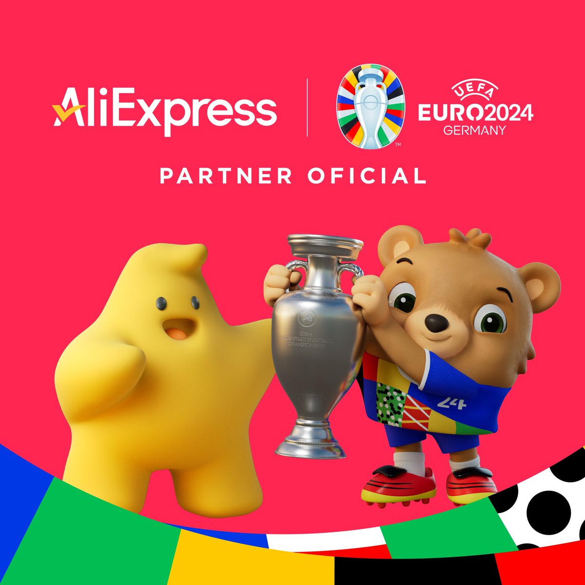 AliExpress_EN's tweet photo. AliExpress is thrilled to be the First E-Commerce Platform as an Exclusive Official Global Partner to UEFA EURO 2024. Get ready for unforgettable moments, thrilling matches, and amazing offers! ⚽ 🤝 #AliExpress #Euro2024 https://t.co/9ftqiM4K7m