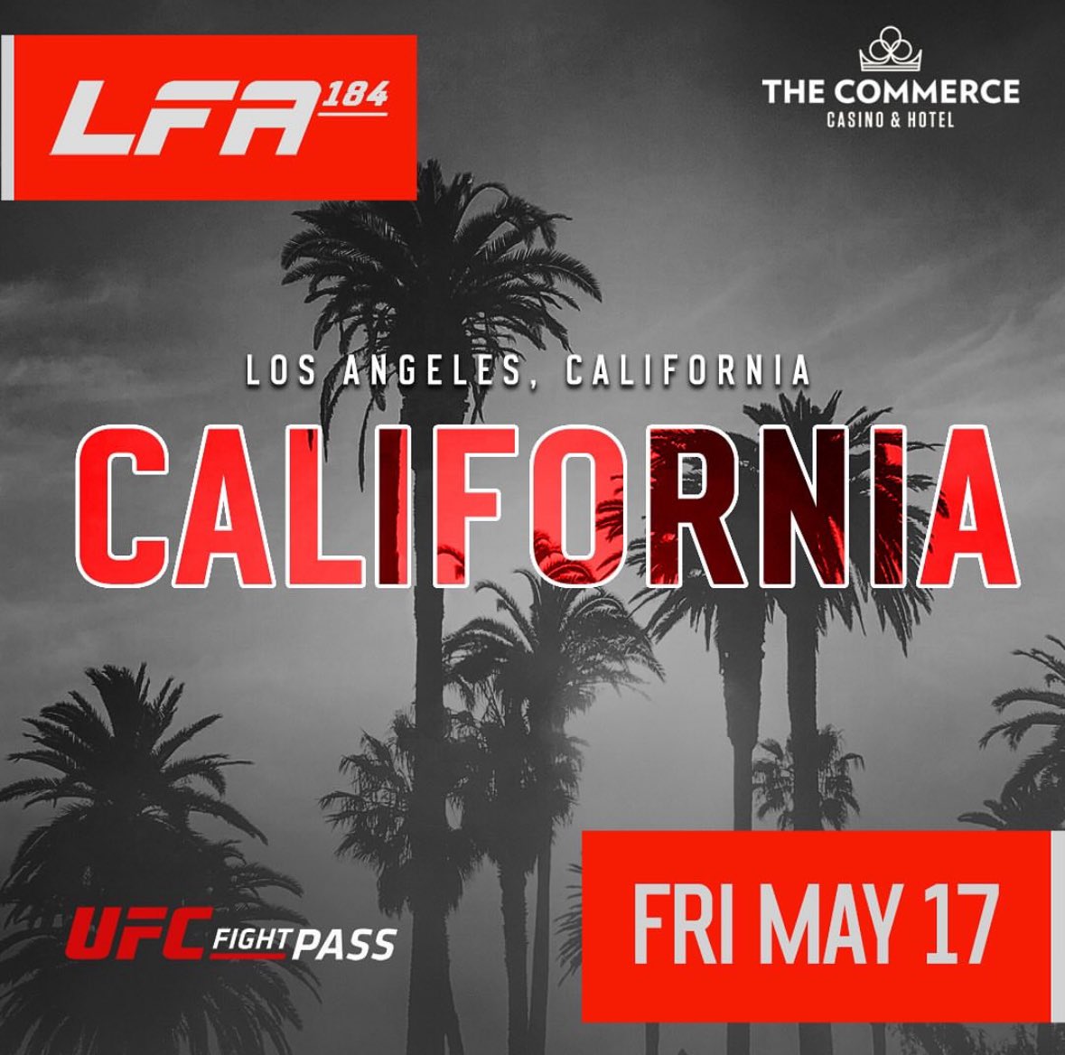 The @LFAfighting has announced their schedule for May

LFA 183 May 3 Rio de Janeiro Brazil 🇧🇷 
LFA 184 May 17 Los Angeles California 🇺🇸
#LFA183 #LFA184