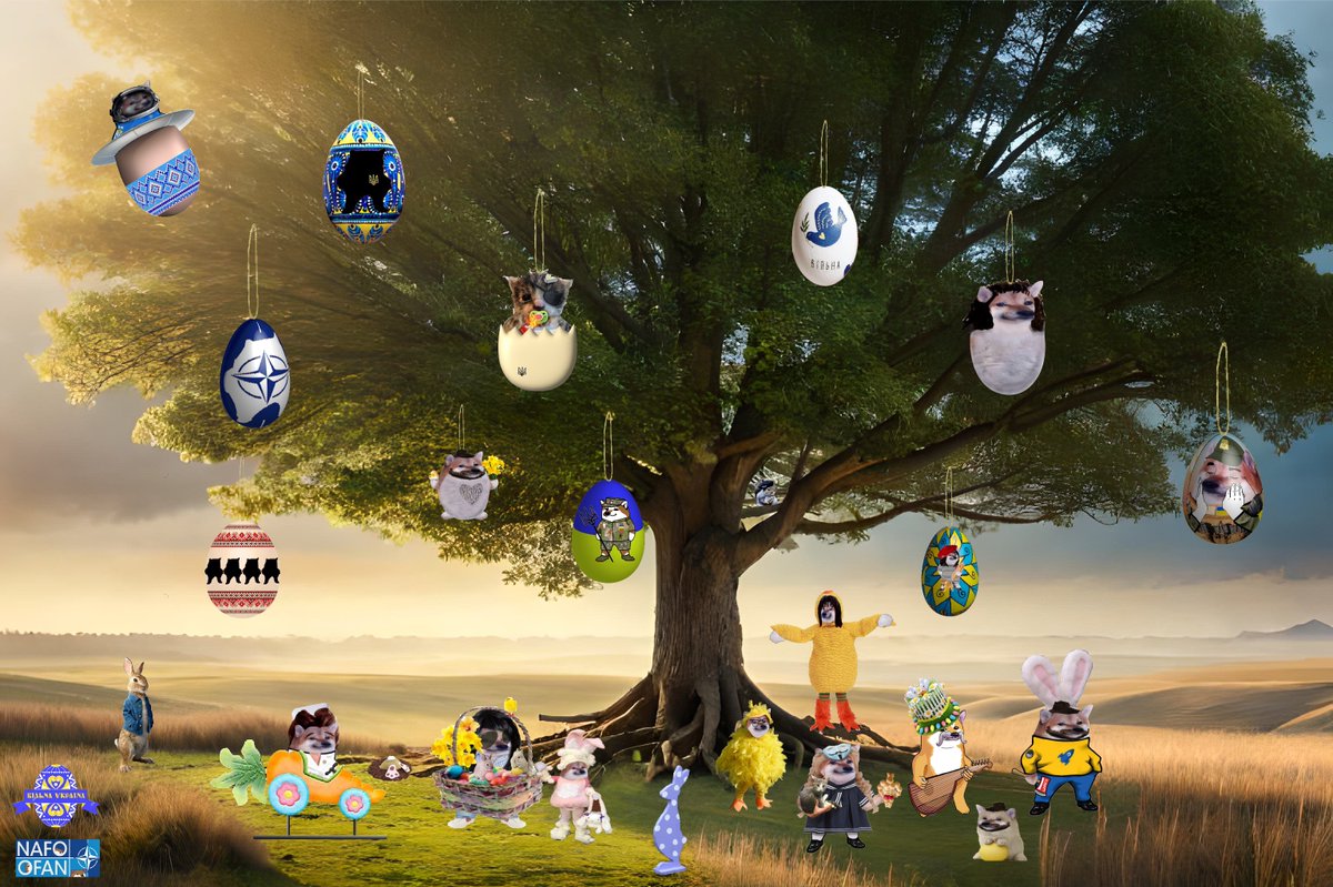 Fellas, Easter is coming and I want to tell you about Ukranian tradition of 'Pysankarstvo' ⬇️  

Here we have an Easter Tree if you want you can join us 💙💛

#NAFOSpaceDivision
#NAFOExpansionIsNonNegotiable