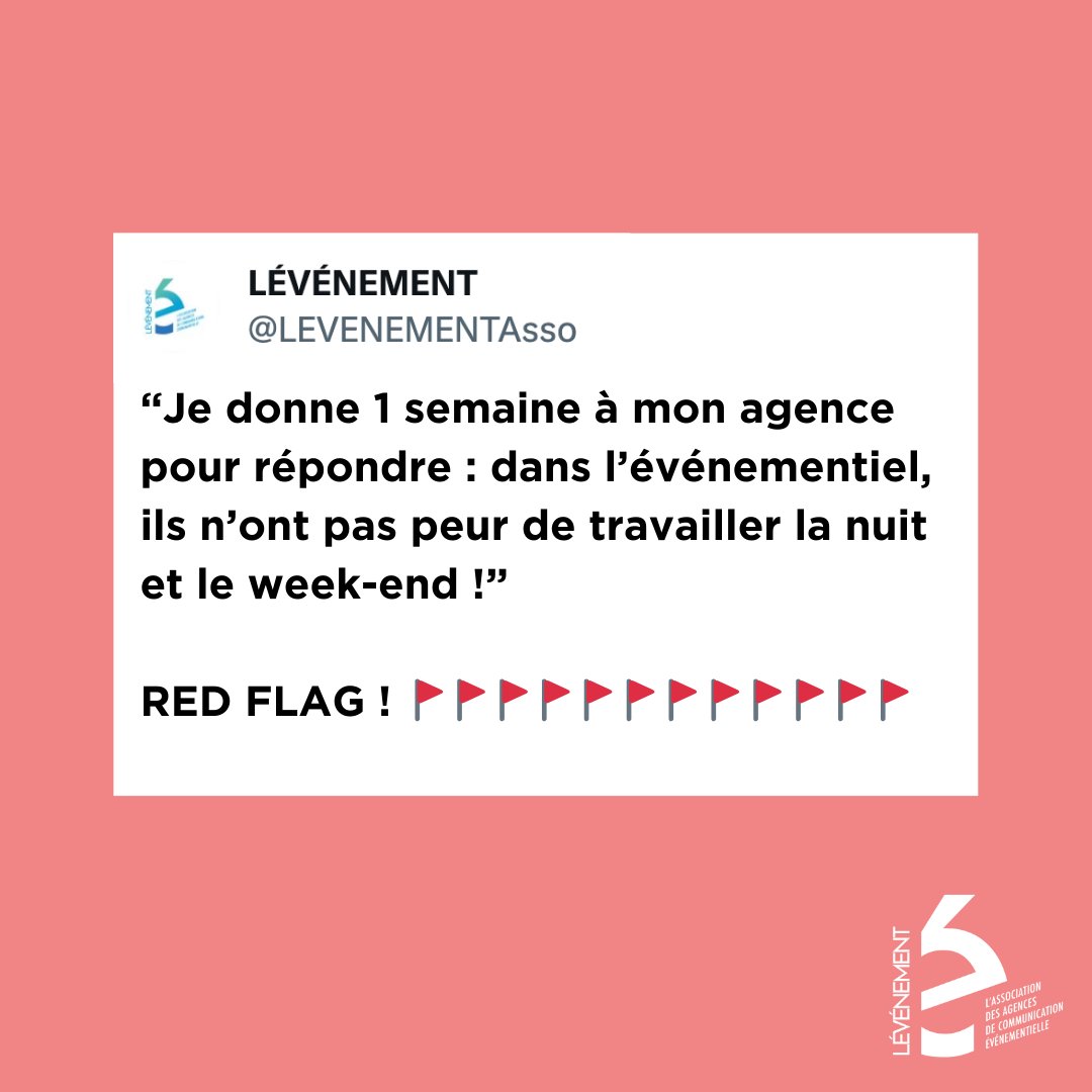 Demander à votre agence un devis « pour demain », c’est un 🚩𝗥𝗘𝗗 𝗙𝗟𝗔𝗚 🚩 !

✅ 𝙋𝙤𝙪𝙧 𝙧𝙚́𝙥𝙤𝙣𝙙𝙧𝙚 𝙖̀ 𝙫𝙤𝙩𝙧𝙚 𝙖𝙥𝙥𝙚𝙡 𝙙’𝙤𝙛𝙛𝙧𝙚𝙨, 𝙙𝙤𝙣𝙣𝙚𝙯 𝙖𝙪𝙭 𝙖𝙜𝙚𝙣𝙘𝙚𝙨 3 𝙨𝙚𝙢𝙖𝙞𝙣𝙚𝙨 𝙈𝙄𝙉𝙄𝙈𝙐𝙈 ✅

 👉 bit.ly/3uVutrE 

#bonnespratiques