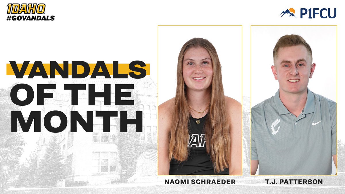 Congrats to Naomi Schraeder and T.J. Patterson for earning Student-Athlete of the Month supported by P1FCU! 🔗: govandals.com/news/2024/3/27… #GoVandals