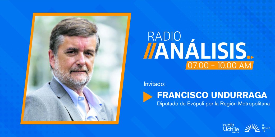 MAÑANA en #RadioAnálisis, el diputado de Evópoli por la Región Metropolitana, @Panchoundurraga, abordará las propuestas de cambio al sistema político y otros temas de contingencia. 📻 102.5 FM 💻 radio.uchile.cl