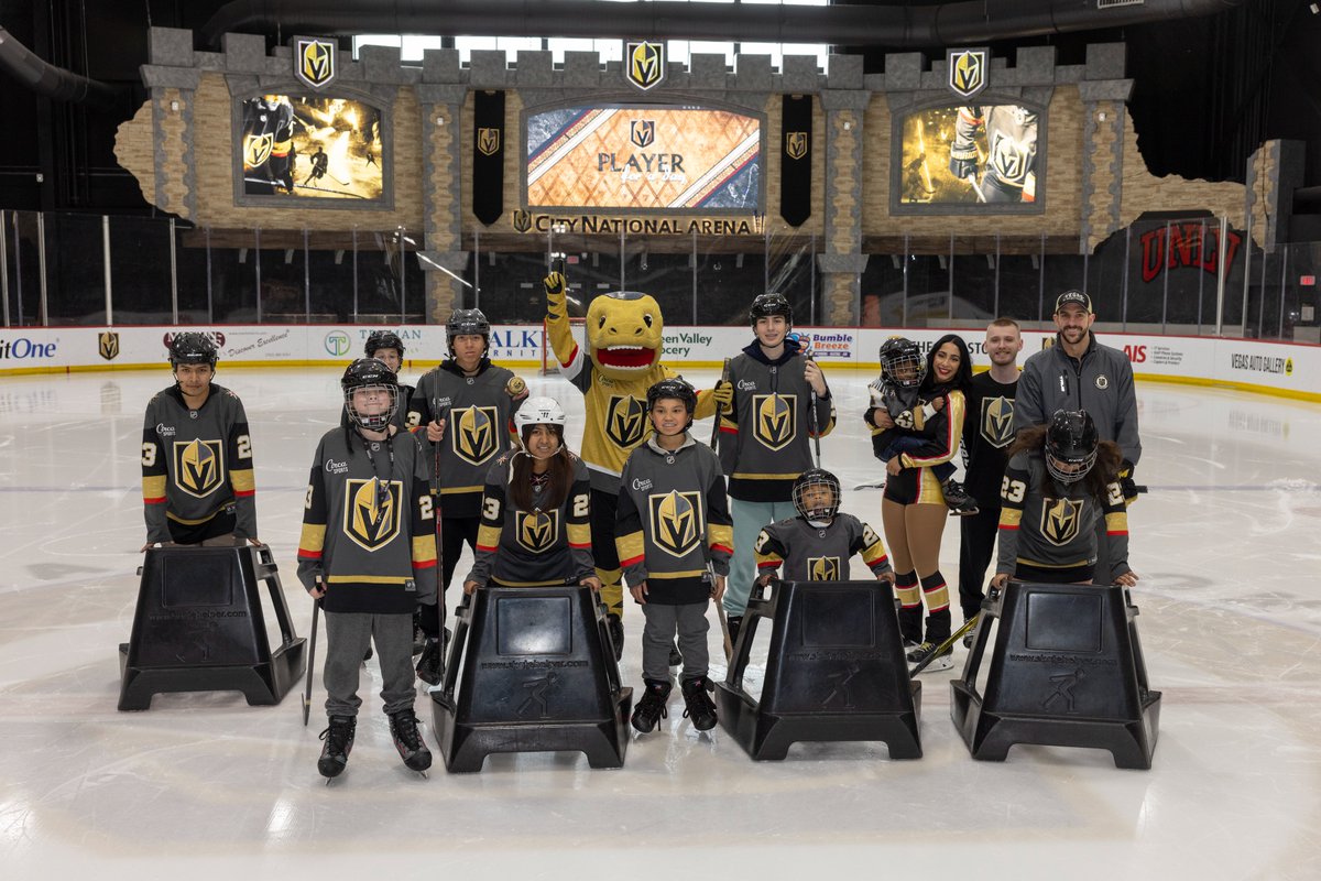 Earlier this week, we hosted @UMCSN pediatric patients at @CityNatlArena to be a 'Player for a Day!' The kids had the opportunity to sign a one-day contract, speak to the media, and skate on the ice while learning hockey skills and fundamentals! 🤗